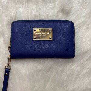 Michael Kors Est 1981 Wallet Royal Blue- Leather